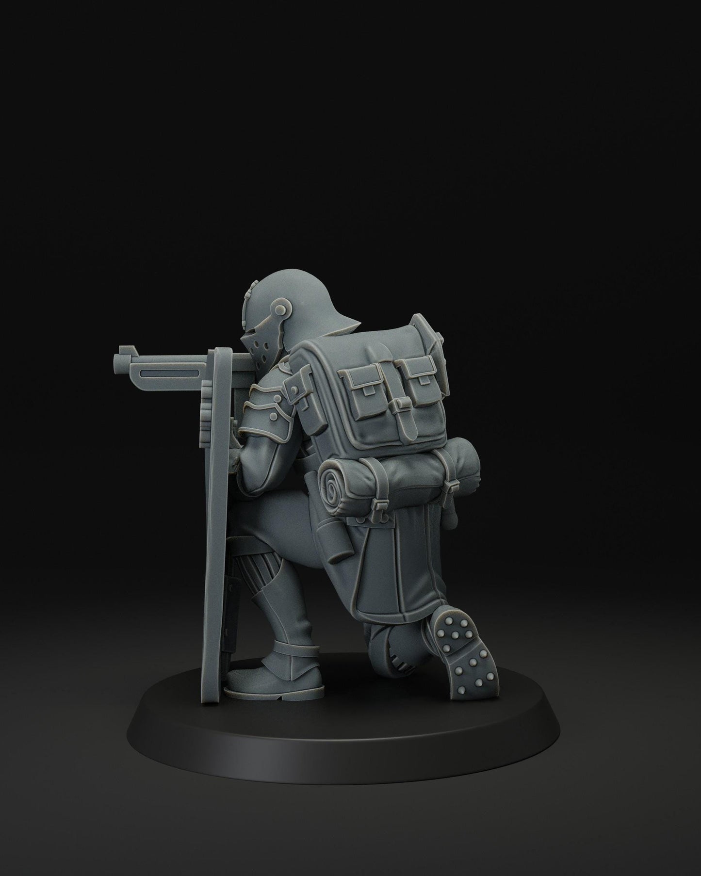 Shock Trooper With Shield - 3D printed miniature  - Wargaming - Trench Grimdark