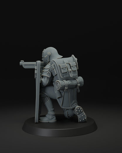 Shock Trooper With Shield - 3D printed miniature  - Wargaming - Trench Grimdark