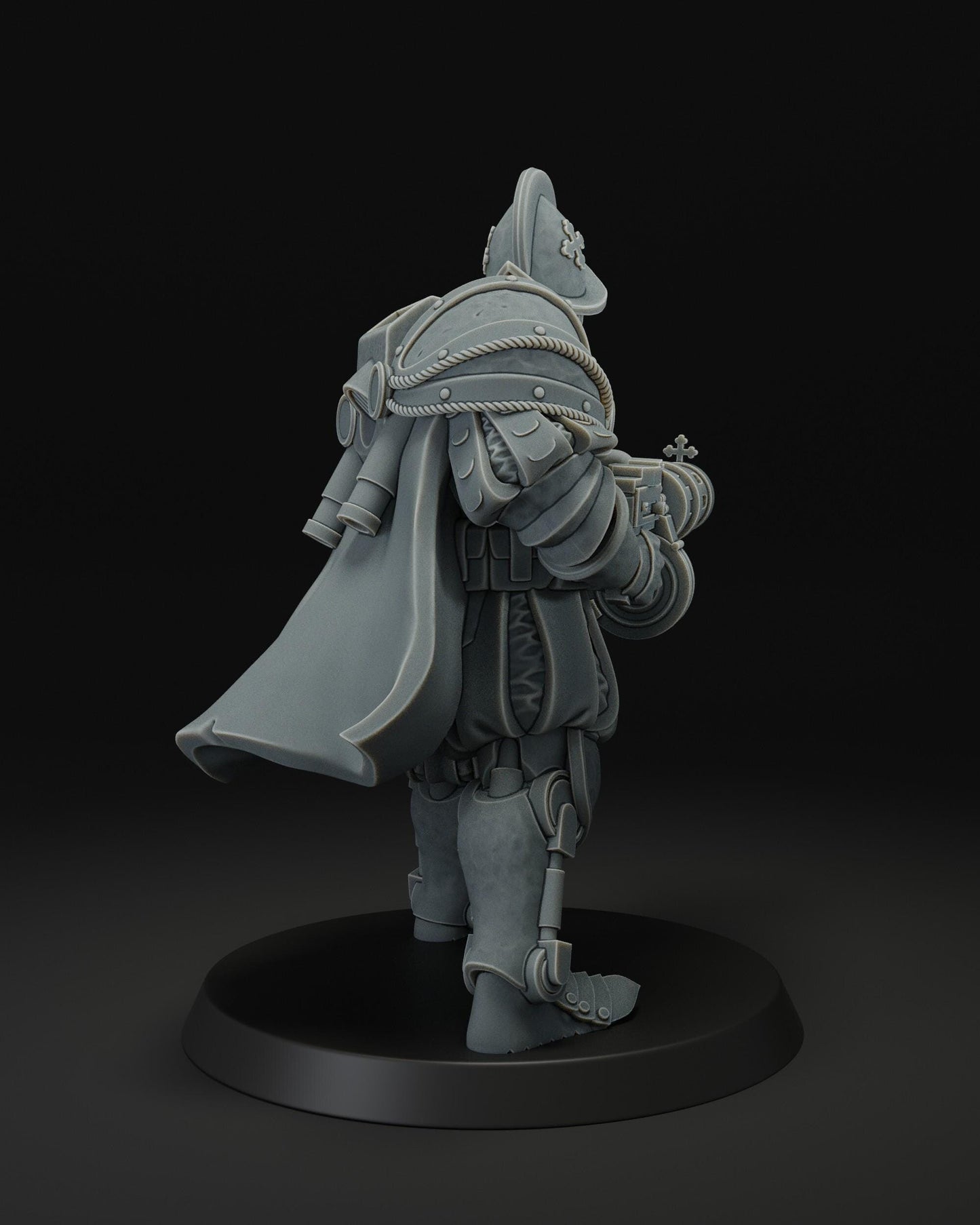 Heavy Infantry With Machine Gun - 3D printed miniature  - Wargaming - Trench Grimdark