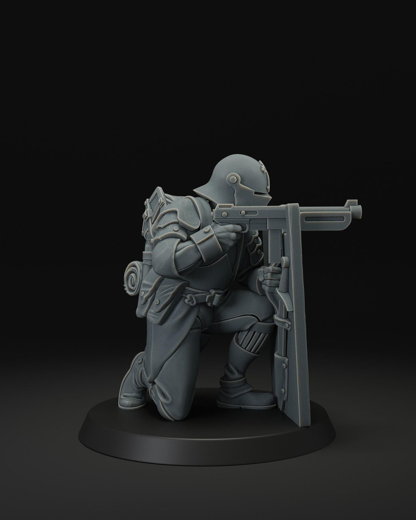 Shock Trooper With Shield - 3D printed miniature  - Wargaming - Trench Grimdark