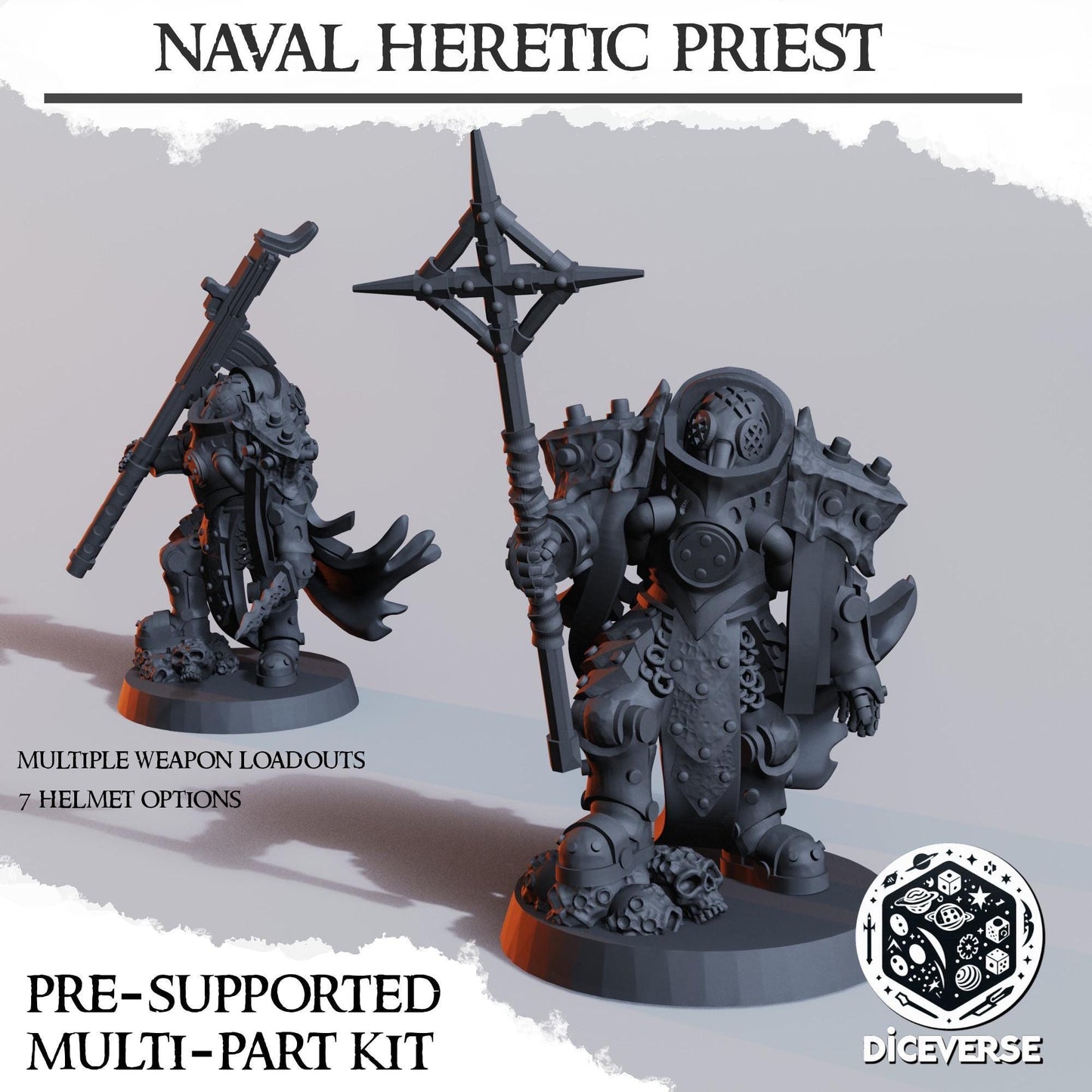 Naval Priest - 3D printed miniature  - Wargaming - Trench Grimdark