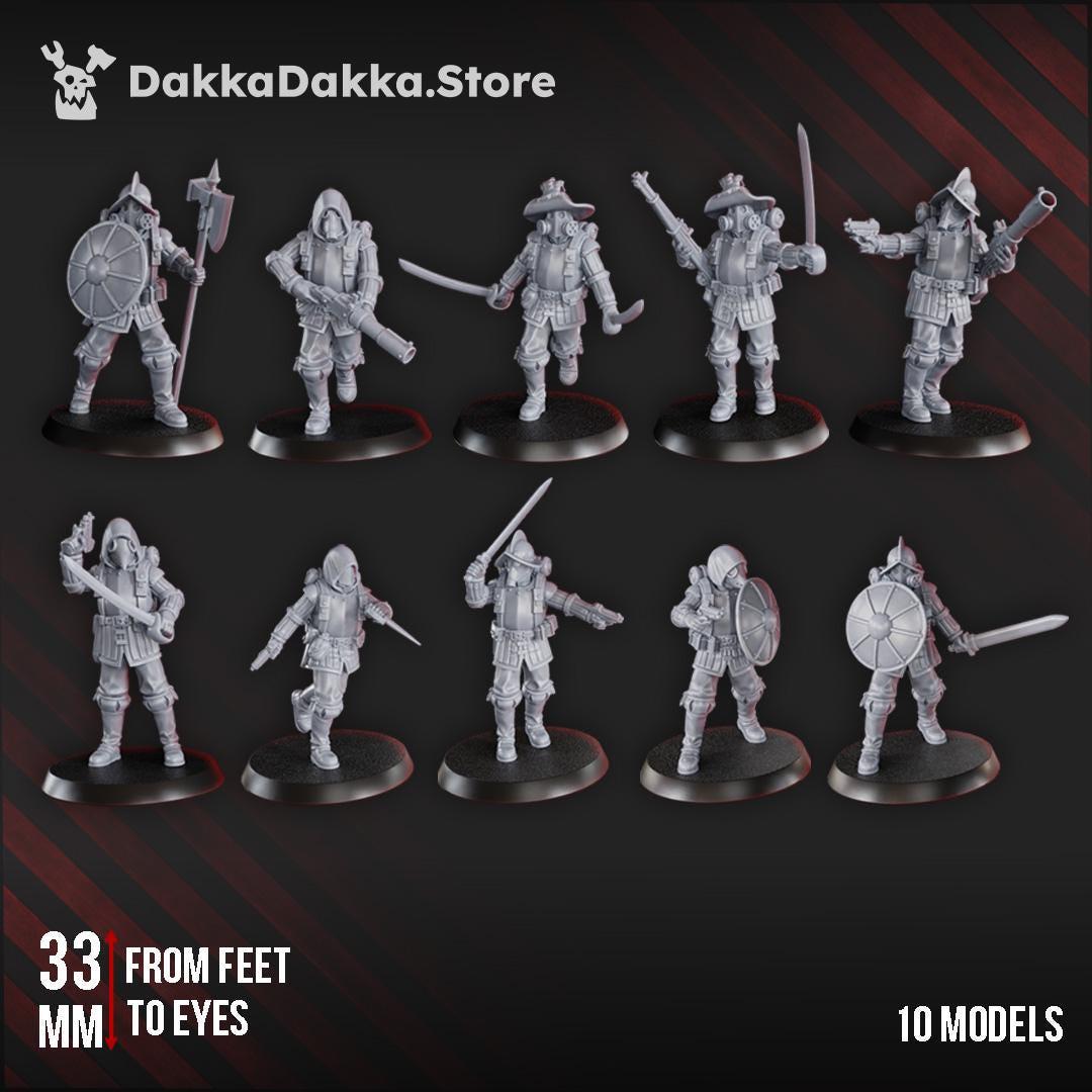 Conquistadors vanguards - 3D printed miniature  - Wargaming - Trench Grimdark