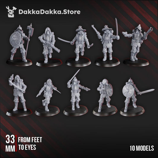 Conquistadors vanguards - 3D printed miniature  - Wargaming - Trench Grimdark