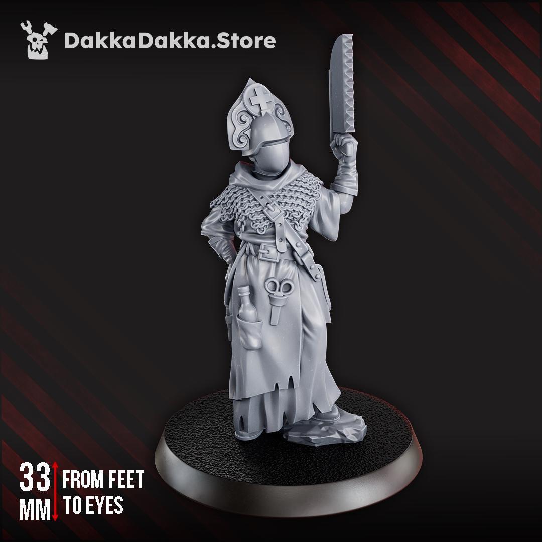 Ada The Sawbones - 3D printed miniature  - Wargaming - Trench Grimdark