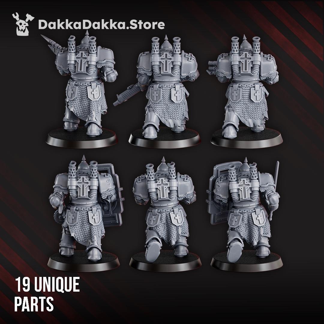 Heavy Bogatyr Squad - 3D printed miniature  - Wargaming - Trench Grimdark