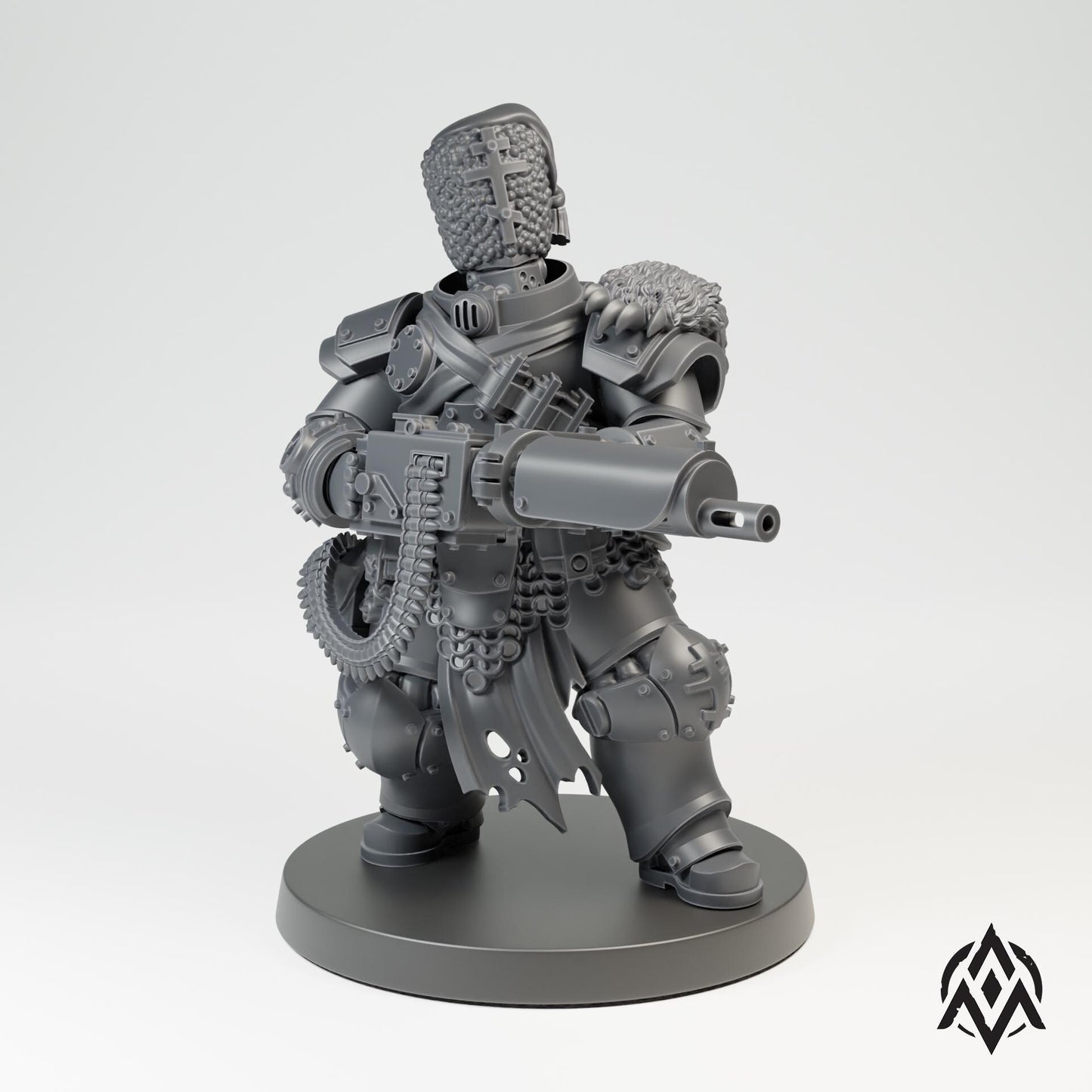 Bearskin Heavy Infantry - Machinegun - 3D printed Grimdark Miniature