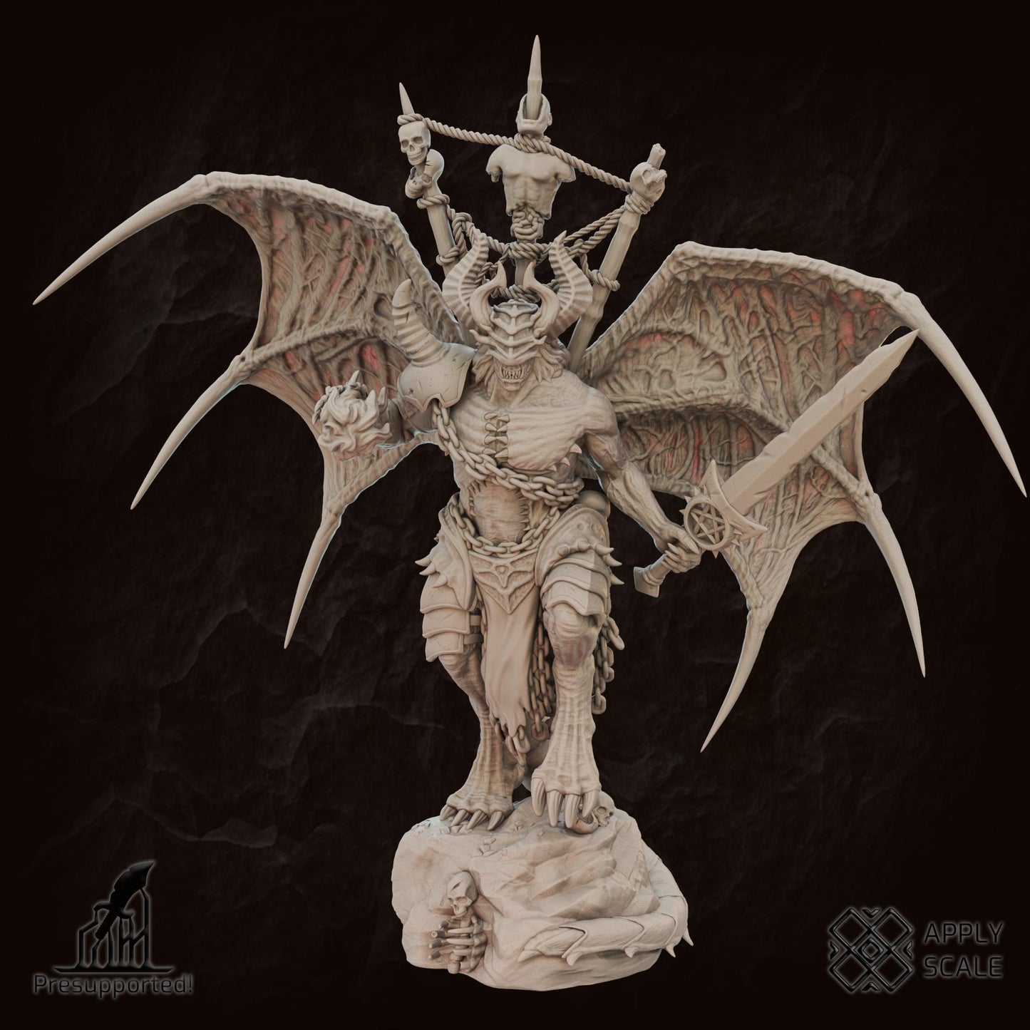 The Court Preator Warrior Deamon - 3D printed miniature  - Wargaming - Trench Grimdark