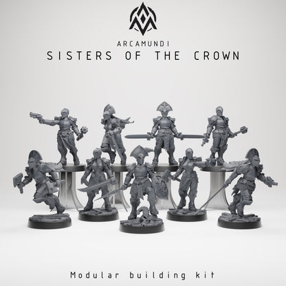 Sisters of the Crown Nuns by Arcamundi - 3D printed Grimdark Miniature