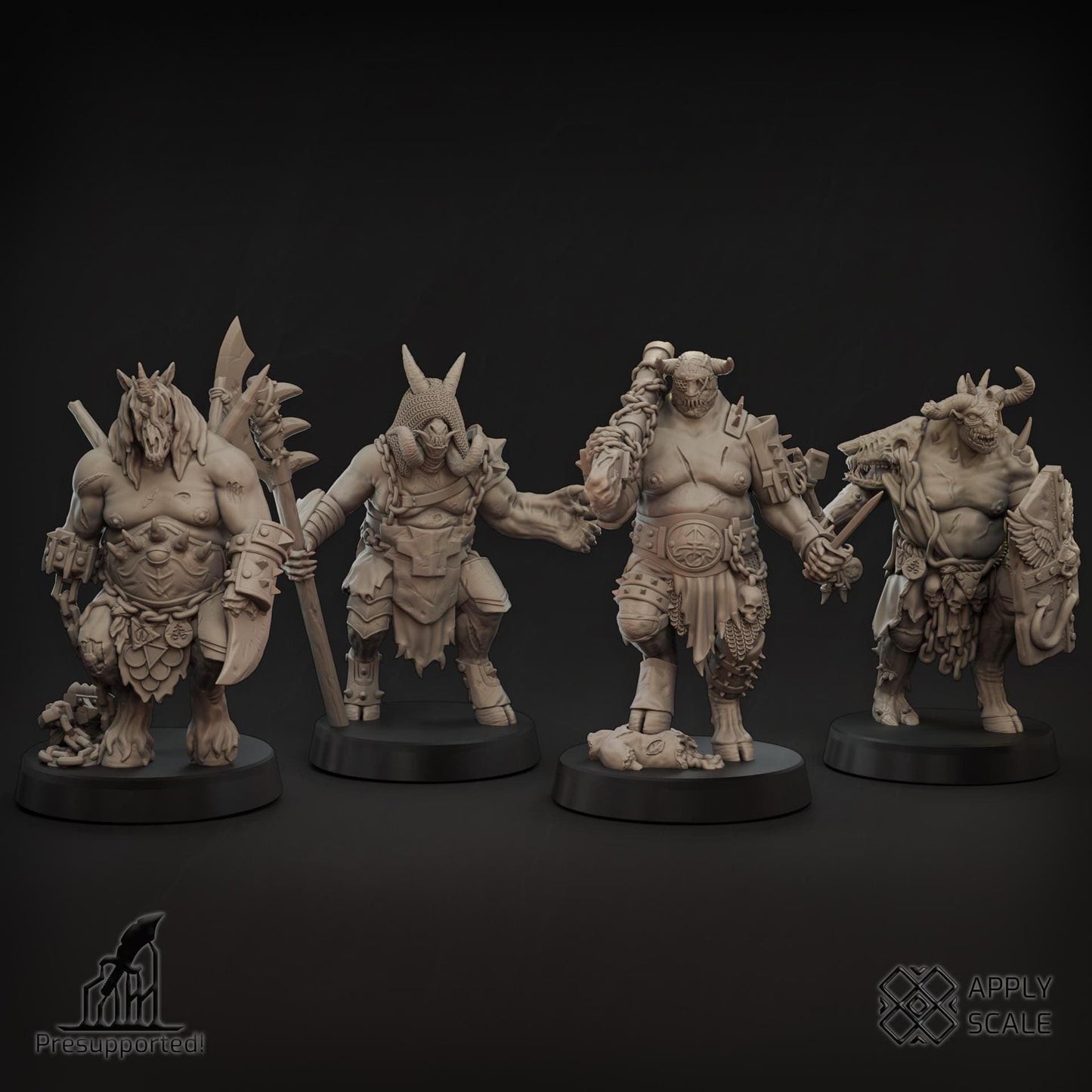 The Court - Yokes Fiends Demon Warriors - 3D printed Grimdark Miniature