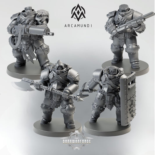 Bearskin Heavy Infantry Squad - 3D printed miniature  - Wargaming - Trench Grimdark