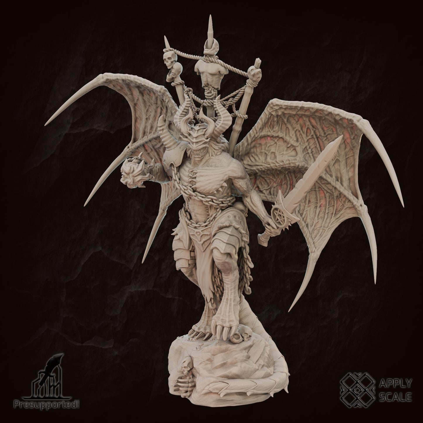 The Court Preator Warrior Deamon - 3D printed miniature  - Wargaming - Trench Grimdark
