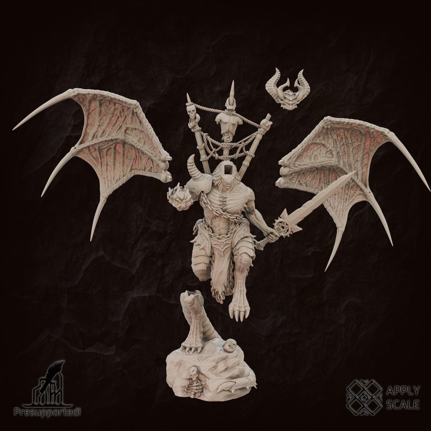 The Court Preator Warrior Deamon - 3D printed miniature  - Wargaming - Trench Grimdark
