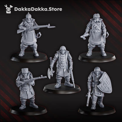 Red Druzhina Squad - 3D printed Grimdark Miniature