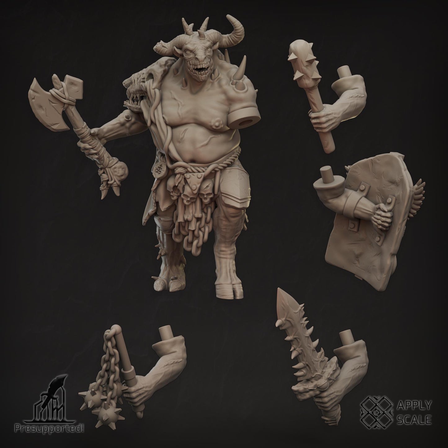 The Court - Yokes Fiends Demon Warriors - 3D printed Grimdark Miniature