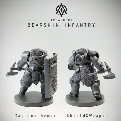 Bearskin Heavy Infantry Squad - 3D printed Grimdark Miniature