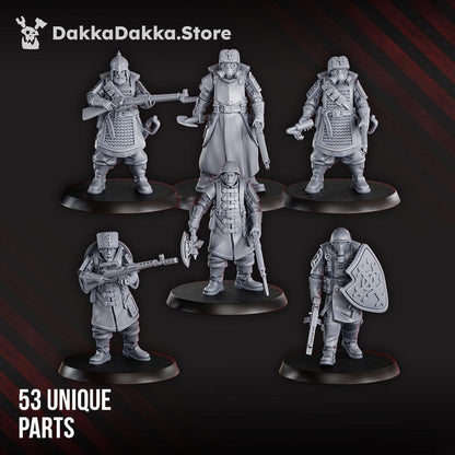 Red Druzhina Squad - 3D printed Grimdark Miniature