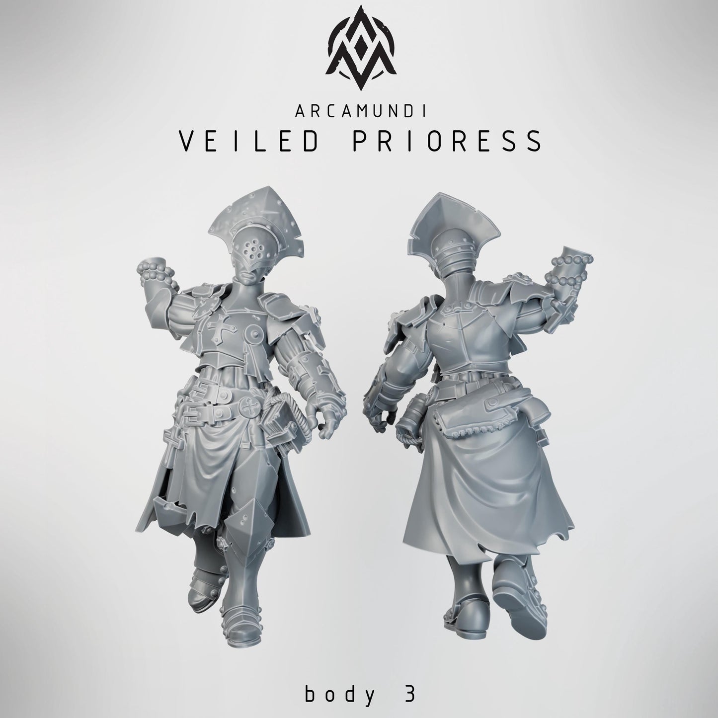 Sister of the Crown - Veiled Prioress - 3D printed Grimdark Miniature