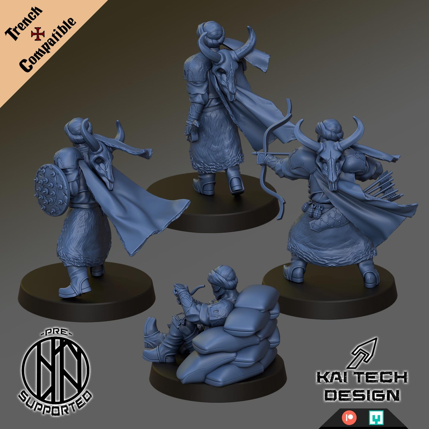 The Emirates warband - 3D printed miniature  - Wargaming - Trench Grimdark