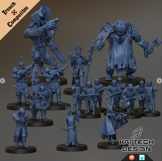 Heretic Warband - 3D printed miniature  - Wargaming - Trench Grimdark
