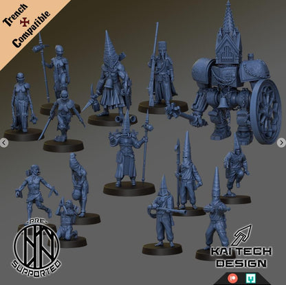 Pilgrims Warband by Kaitech - 17x Grimdark Miniature - 3D printed Grimdark Miniature
