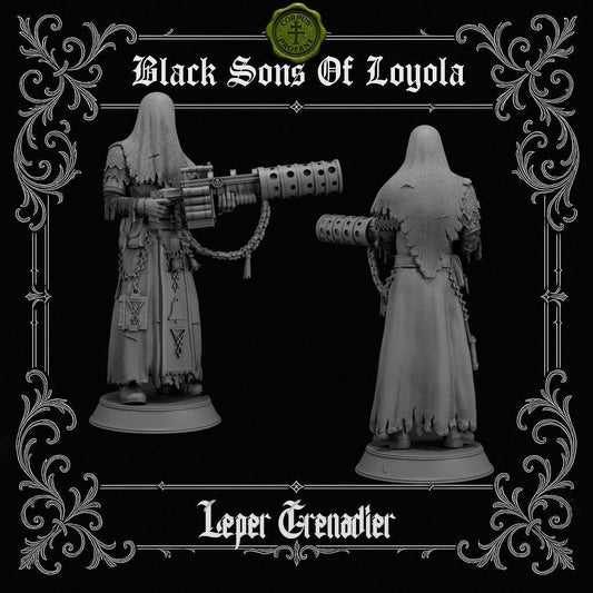 Leper Grenadier - 3D printed miniature  - Wargaming - Trench Grimdark