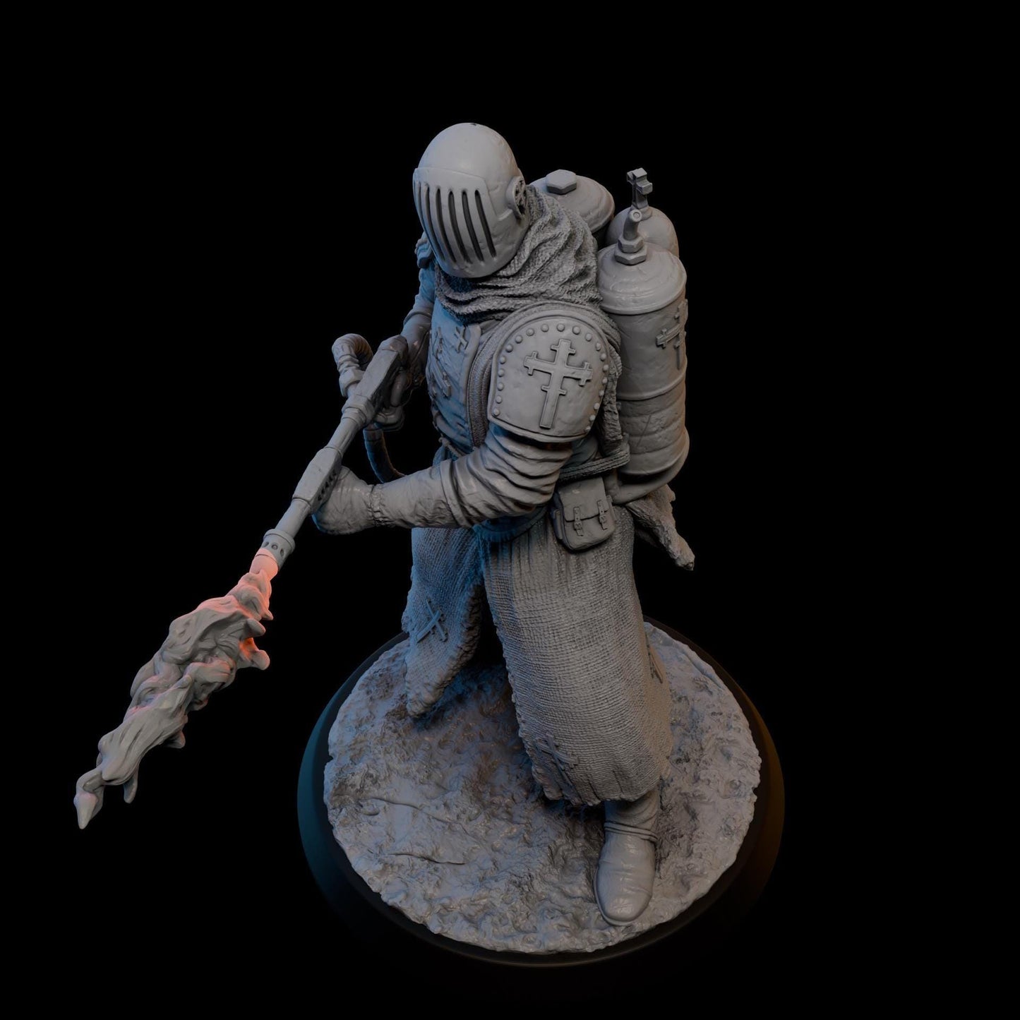 Trench Zealot FlameThrower - 3D printed miniature  - Wargaming - Trench Grimdark