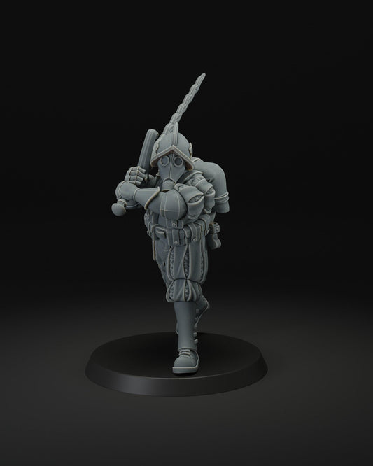 Papal Greatswordman - 3D printed miniature  - Wargaming - Trench Grimdark