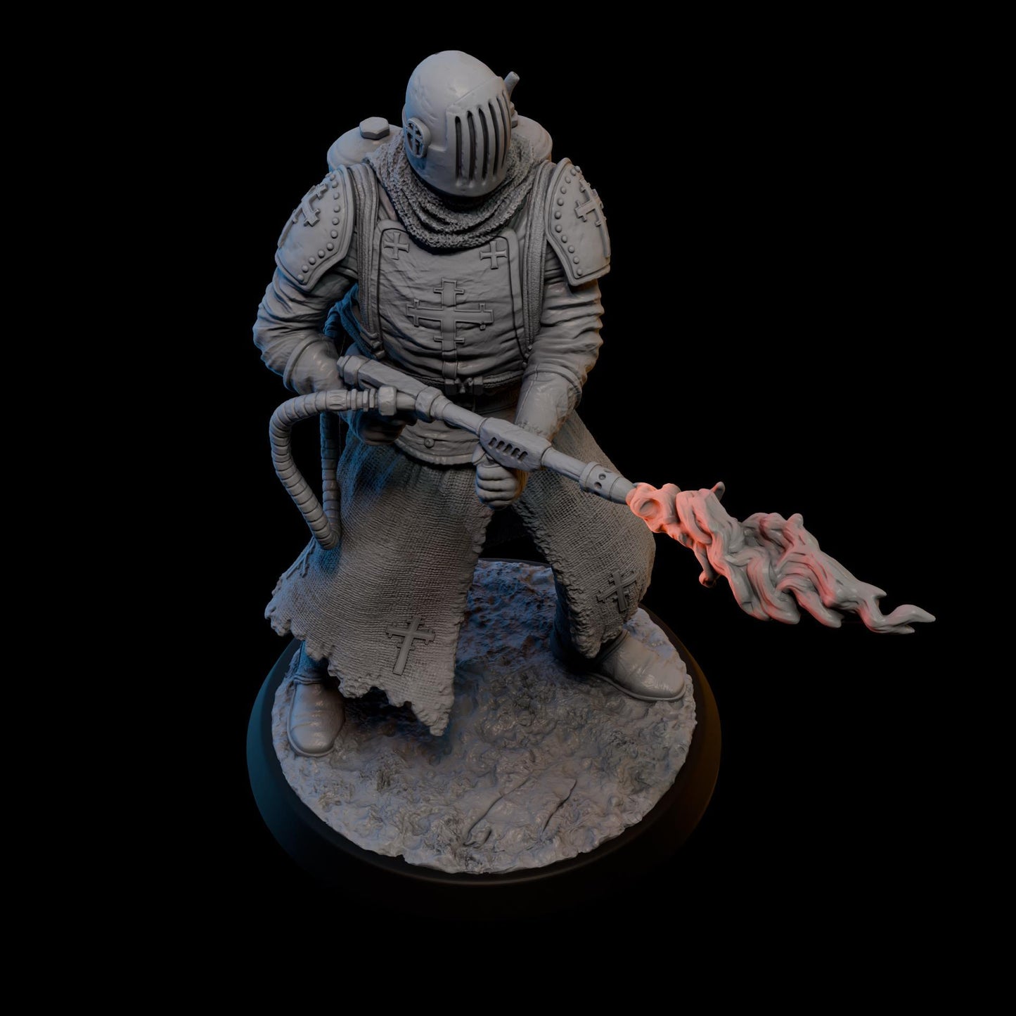 Trench Zealot FlameThrower - 3D printed miniature  - Wargaming - Trench Grimdark
