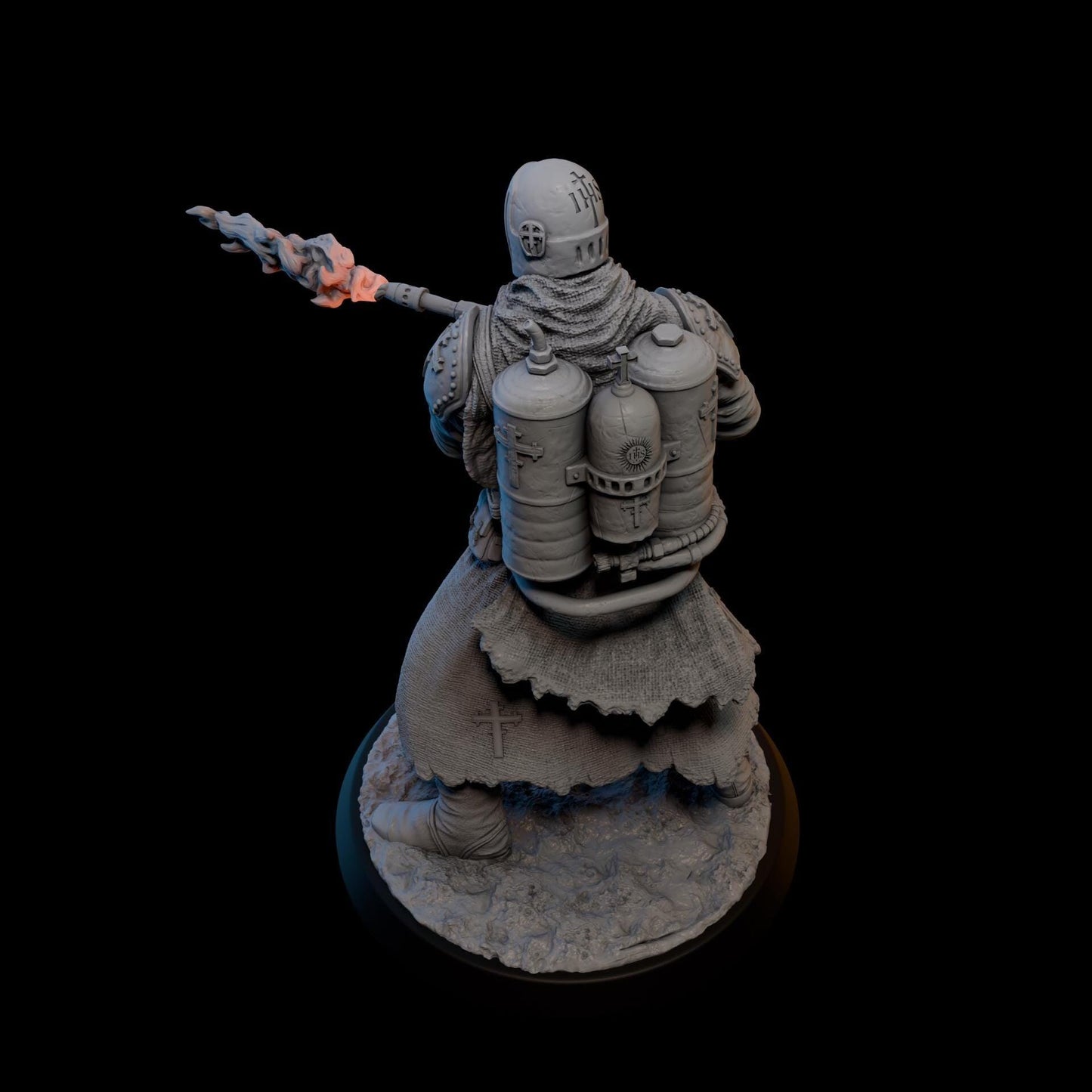 Trench Zealot FlameThrower - 3D printed miniature  - Wargaming - Trench Grimdark