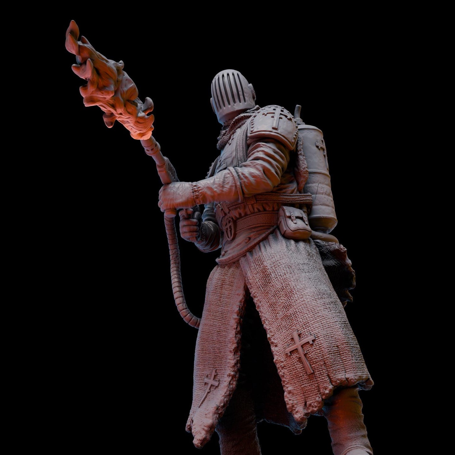Trench Zealot FlameThrower - 3D printed miniature  - Wargaming - Trench Grimdark