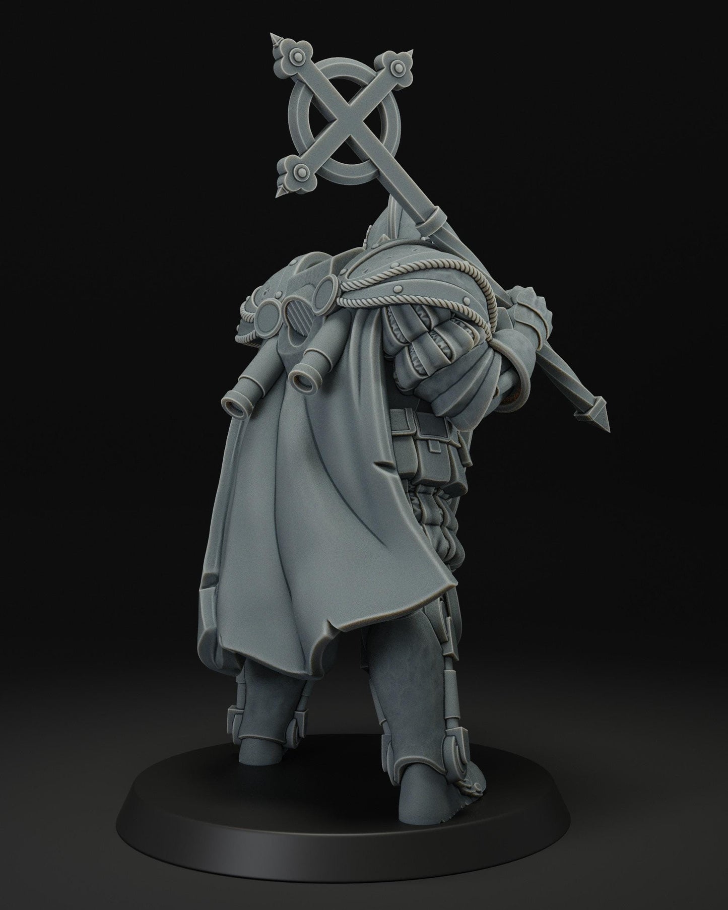 Heavy Infantry With Mace And Shield - 3D printed miniature  - Wargaming - Trench Grimdark - 3D printed Grimdark Miniature