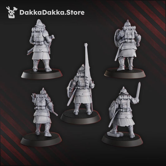 Conquistador veterans by DakkaDakka - 3D printed Grimdark miniature