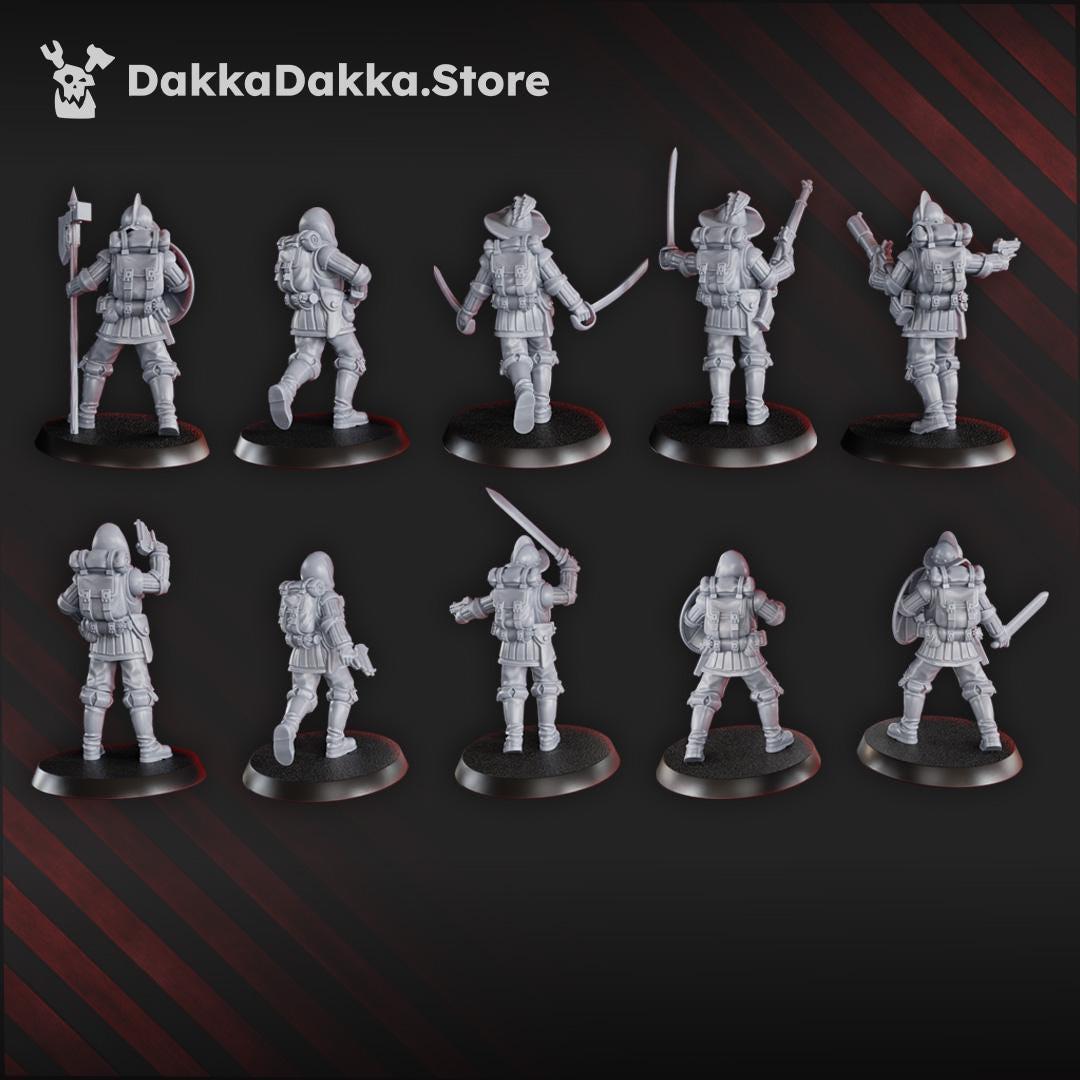 Conquistadors vanguards - 3D printed miniature  - Wargaming - Trench Grimdark