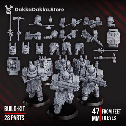 Heavy Bogatyr Squad - 3D printed Grimdark Miniature