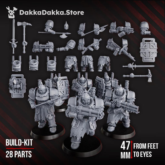 Heavy Bogatyr Squad - 3D printed miniature  - Wargaming - Trench Grimdark