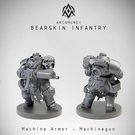 Bearskin Heavy Infantry - Machinegun - 3D printed miniature  - Wargaming - Trench Grimdark