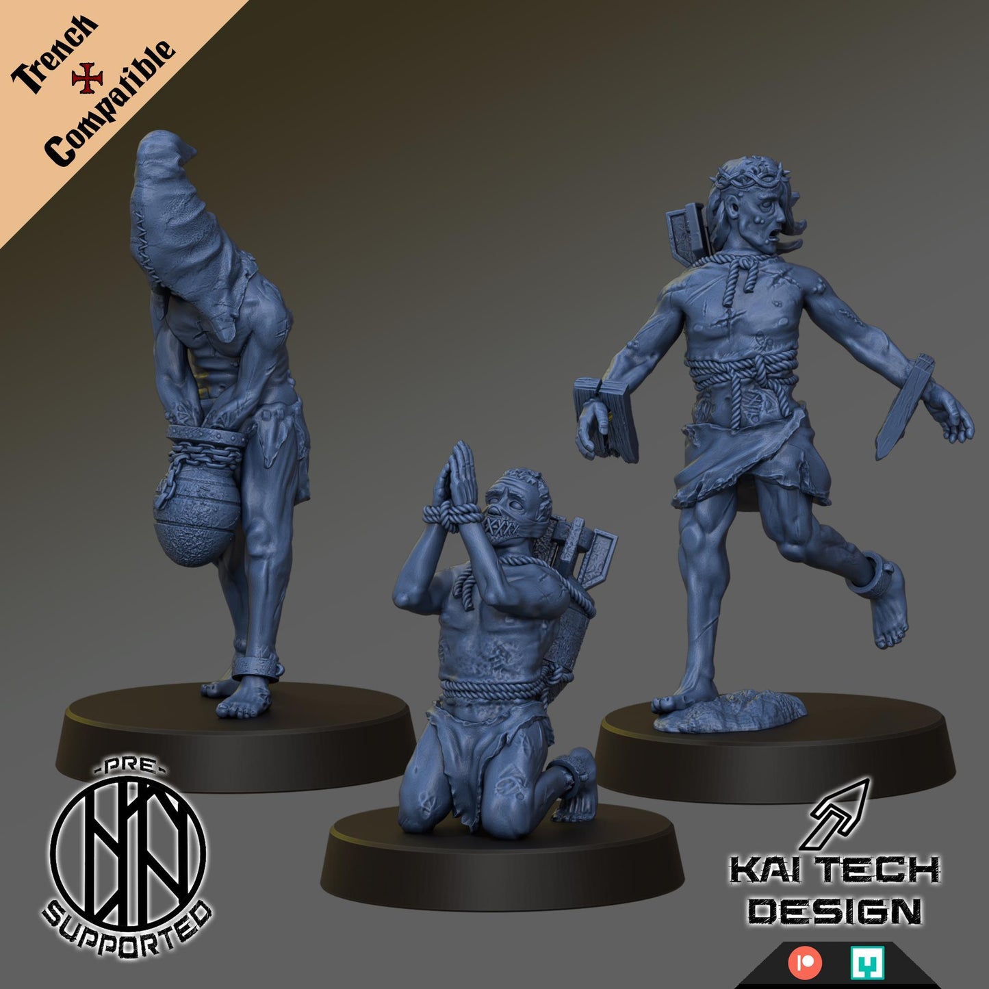 Pilgrim Warband by Kai Tech- 3D printed miniature Trench compatible