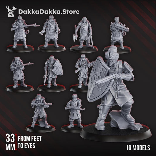 Red Druzhina Squad - 3D printed miniature  - Wargaming - Trench Grimdark