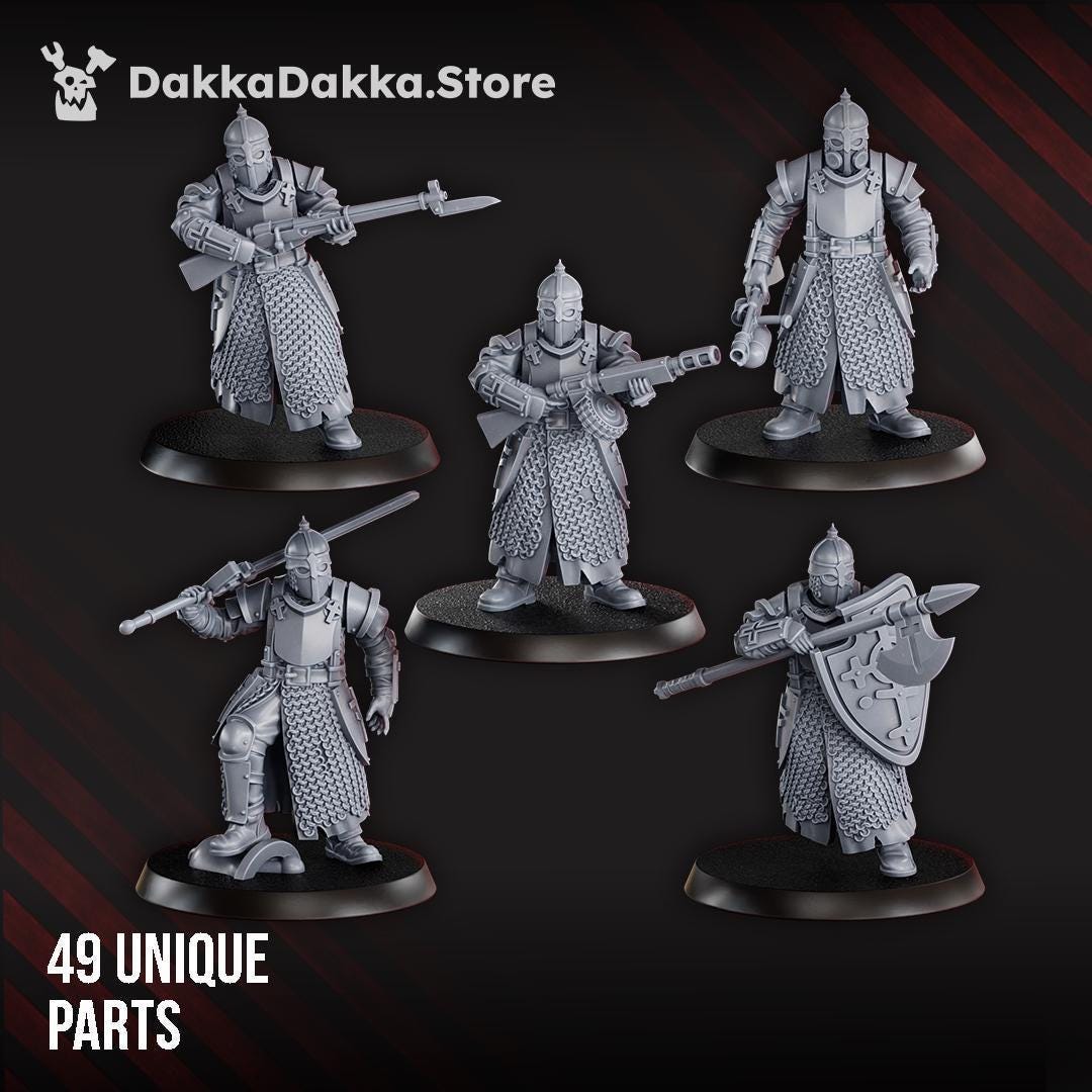 Holy Steel Battalion - 3D printed miniature  - Wargaming - Trench Grimdark