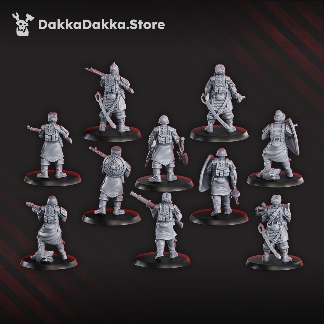Red Druzhina Squad - 3D printed Grimdark Miniature