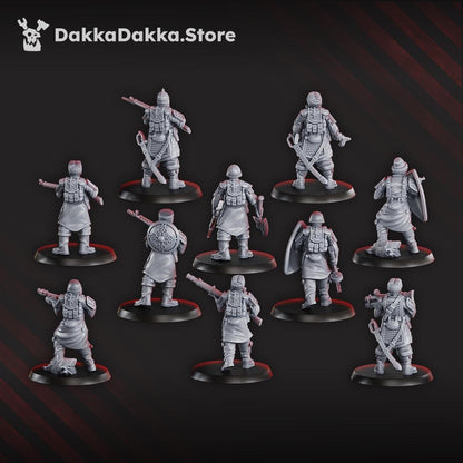 Red Druzhina Squad - 3D printed Grimdark Miniature