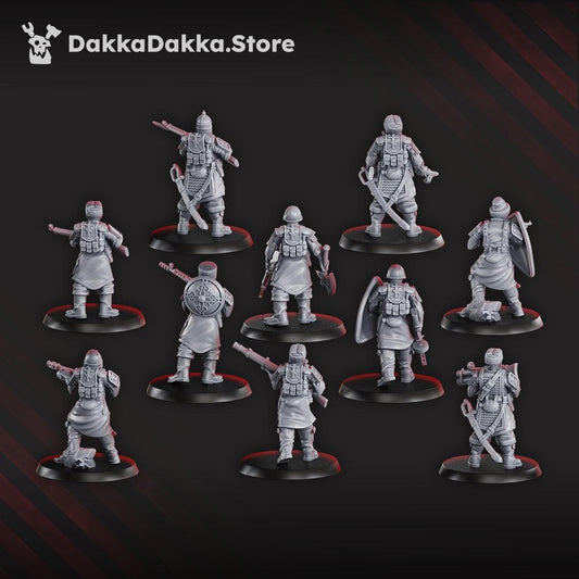 Red Druzhina Squad - 3D printed Grimdark Miniature