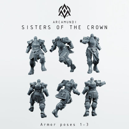 Sisters of the Crown Nuns by Arcamundi - 3D printed Grimdark Miniature