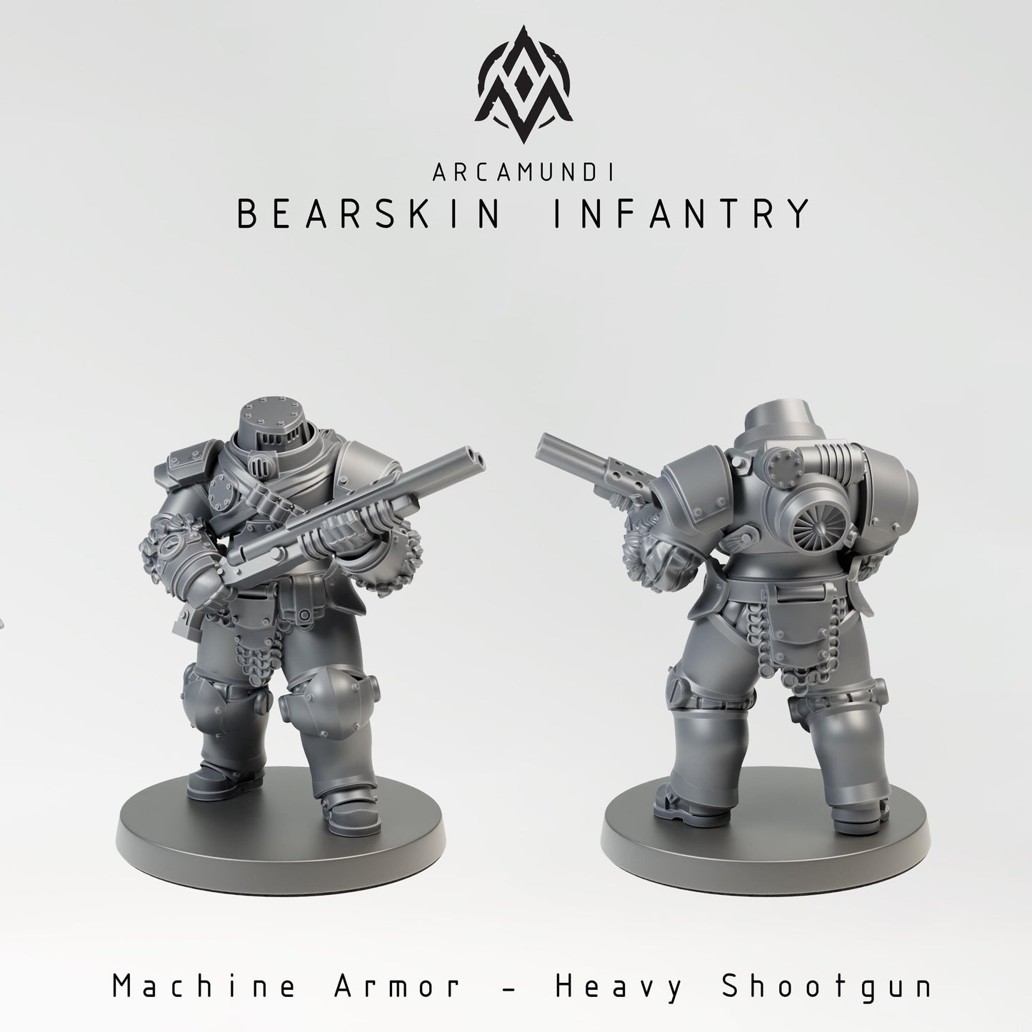 Bearskin Heavy Infantry Squad - 3D printed Grimdark Miniature