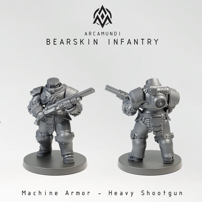 Bearskin Heavy Infantry Squad - 3D printed Grimdark Miniature