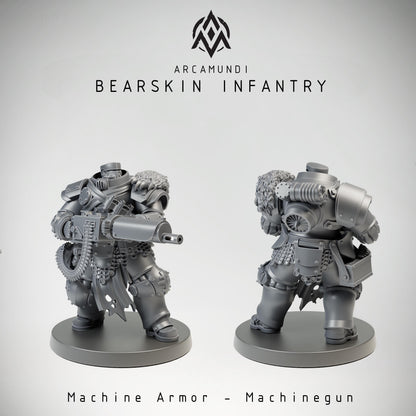 Bearskin Heavy Infantry Squad - 3D printed Grimdark Miniature