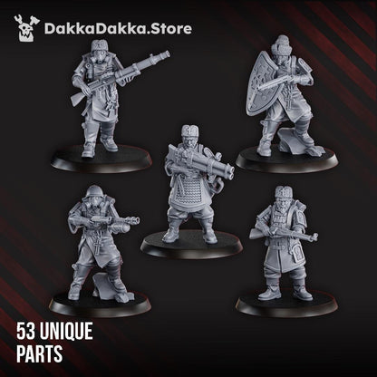 Red Druzhina Squad - 3D printed Grimdark Miniature