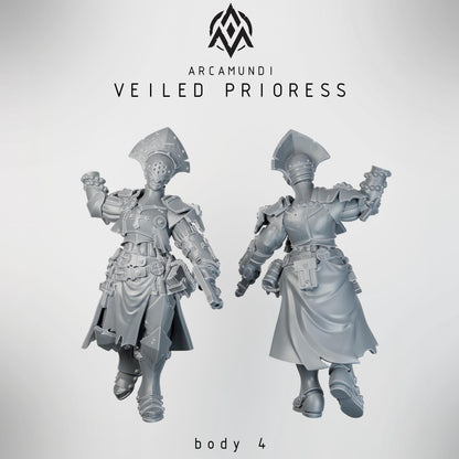 Sister of the Crown - Veiled Prioress - 3D printed Grimdark Miniature