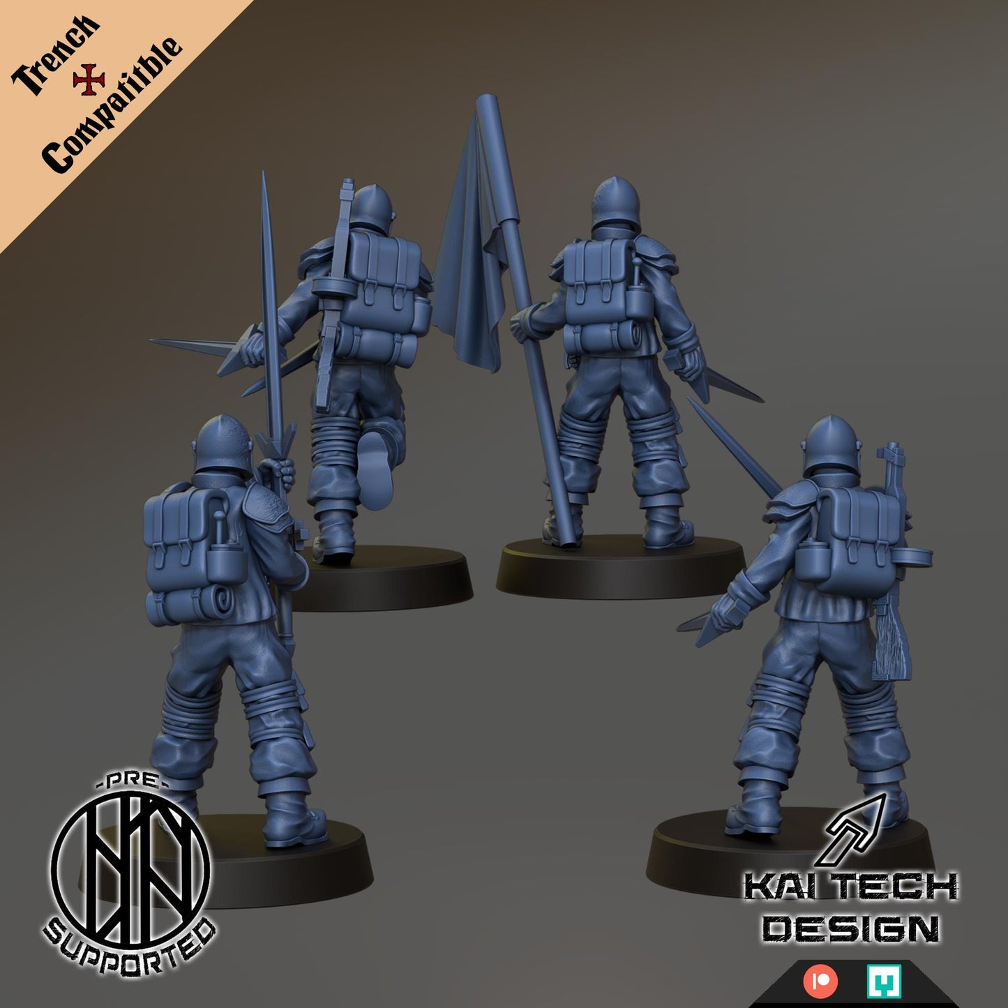 Holy Warband - 21x Grimdark miniature - 3D printed Grimdark Miniature