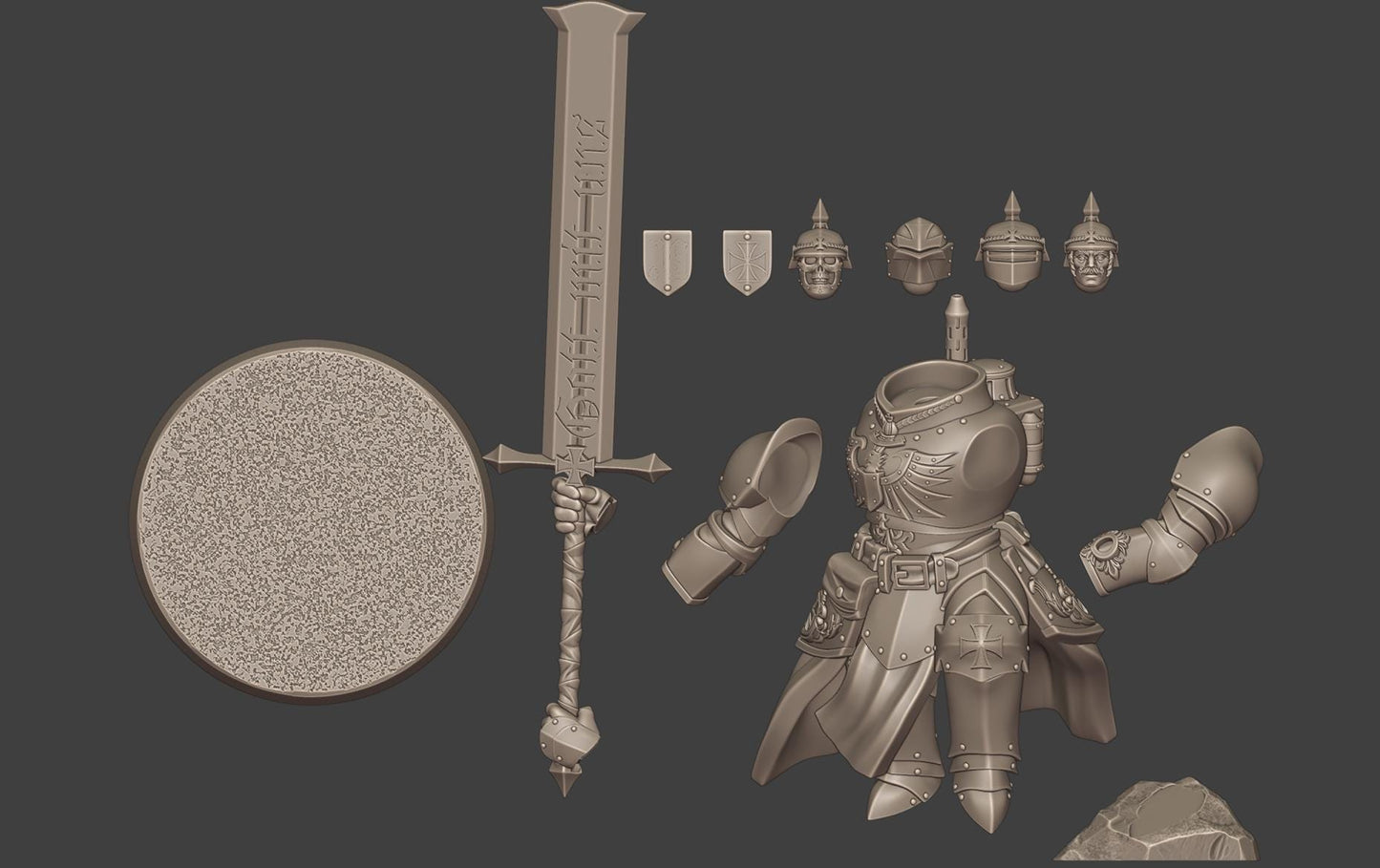 Heavy Mechanic Infantry - 3D printed Grimdark Miniature